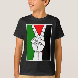 T-SHIRT SIGNE DE PAIX DE DRAPEAU DE LA PALESTINE