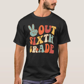 T-shirt Signe de paix dehors sixième année super dernier j