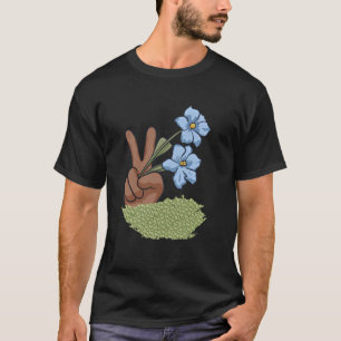 T-shirt Signe de paix floral répandant l'amour et la genti