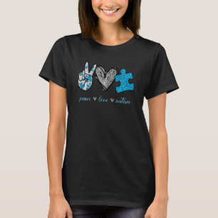 T-shirt Signe de Paix Il Signe de Paix Amour Puzzle Sensib