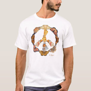T-shirt signe de paix papillon