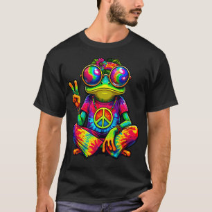 T-shirt Signe de Paix Tie-Dye 60'S 70'S Grenouille Hippie
