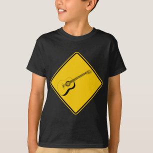 T-shirt Signe de route de croisement de guitare