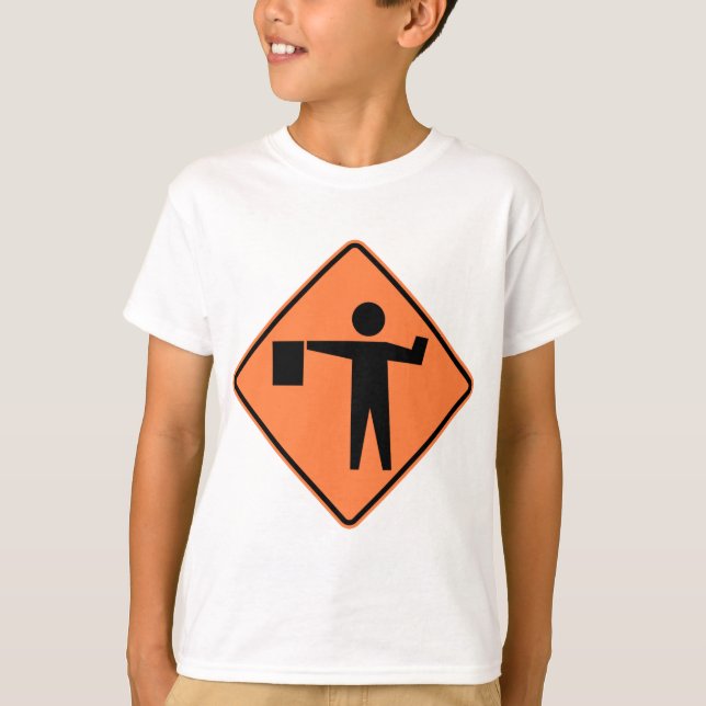 T-shirt Signe de route de signaleur en avant (Devant)