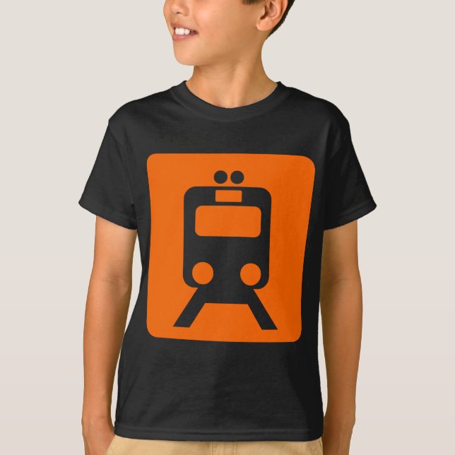 T-shirt Signe de train - orange (Devant)