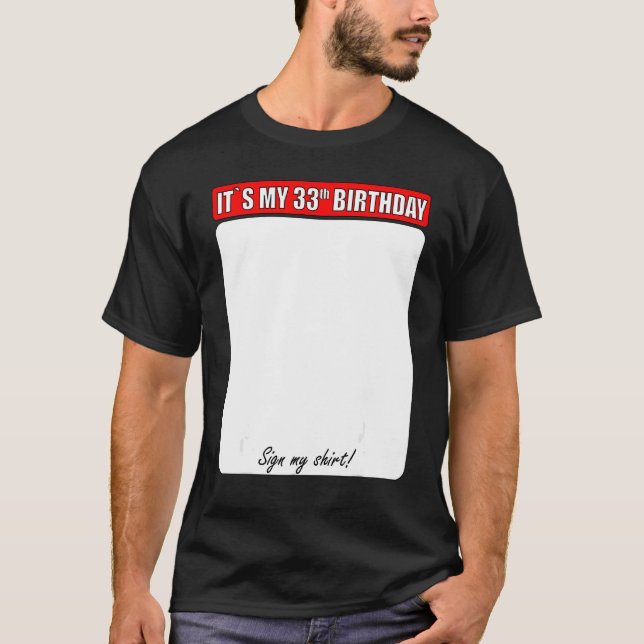 T-SHIRT SIGNE DU 33E ANNIVERSAIRE MA (Devant)
