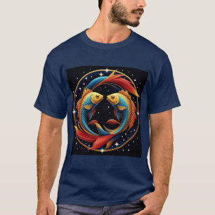 T-shirt Signe du zodiaque Poissons dans un style artistiqu