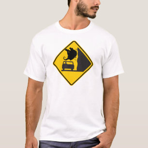 T-shirt Signe en baisse de route de zone d'éléphant