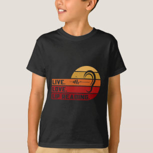 T-shirt Signe Langue des Signes Vivre Amour Lecture Labial