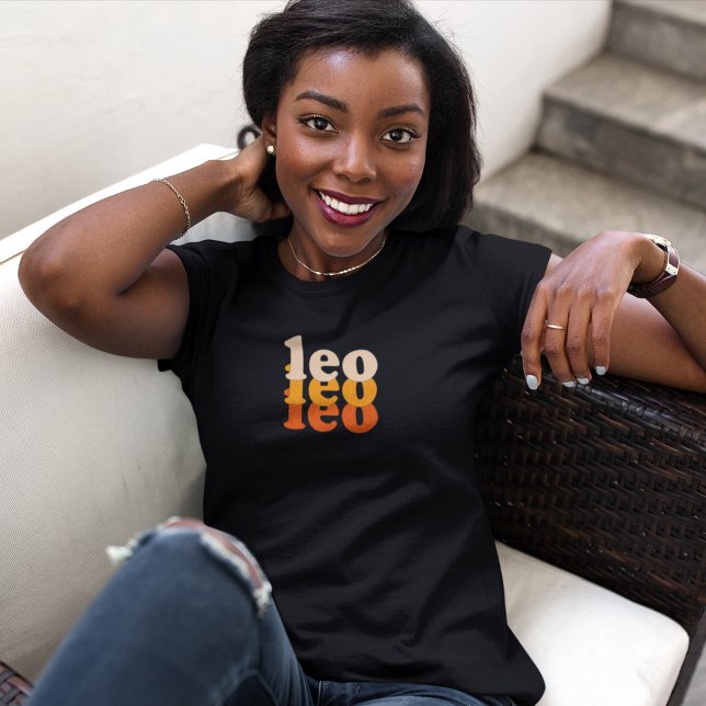 T-shirt SIGNE LÉO Zodiaque | Couleur d'alimentation orange (Créateur téléchargé)