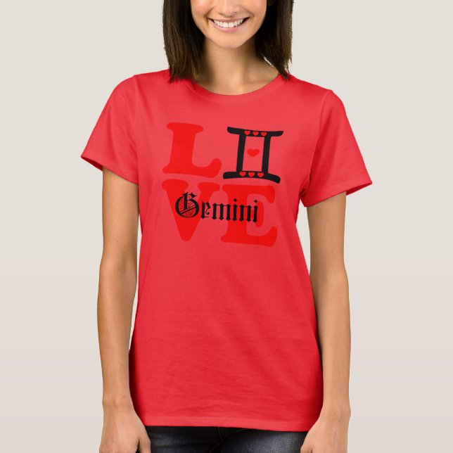 T-shirt SIGNE ♊ VERT 😍 J'AIME Gemini-Best-Zodiac Slim aju (Devant)