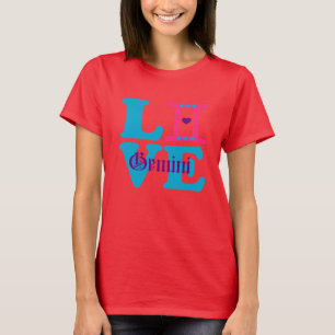 T-shirt SIGNE ♊ VERT 😍 J'AIME Gemini-Best-Zodiac Slim aju