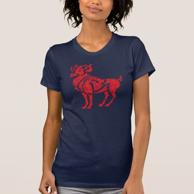 T-shirt Signe Zodiac Aries Grunge 21 mars - 19 avril (Devant)