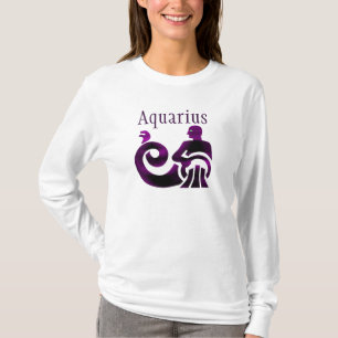 T-shirt SIGNE Zodiaque Aquarius Violet Horoscope Astrologi