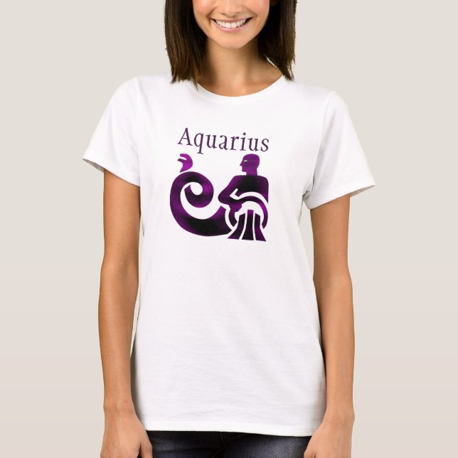T-shirt SIGNE Zodiaque Aquarius Violet Horoscope Astrologi (Devant)
