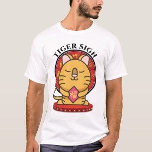 T-shirt SIGNE Zodiaque Chinois Tiger Hommes Blancs