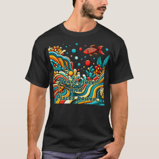 T-shirt signe zodiaque Poissons dans le style années 60