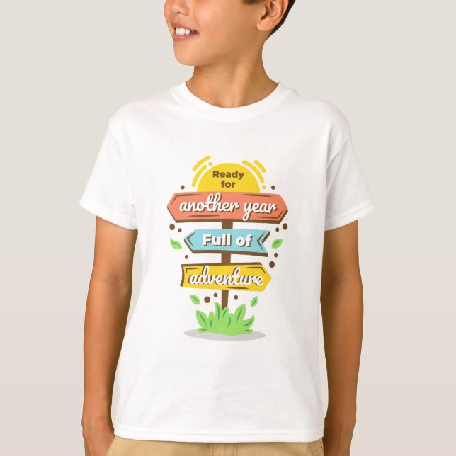 T-shirt Signes d'aventure d'anniversaire Nature (Devant)