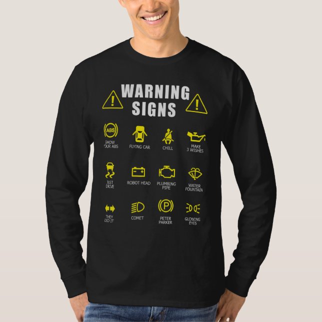 T-shirt Signes d'avertissement de réparation de voiture di (Devant)