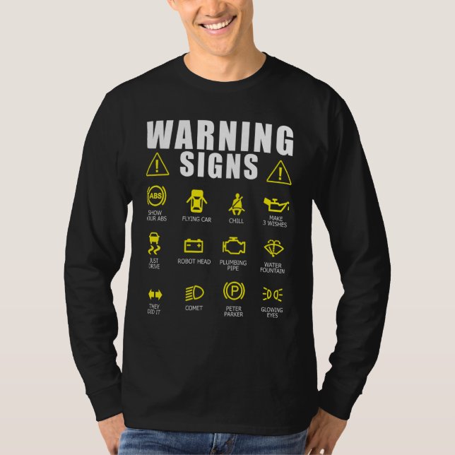 T-shirt Signes d'avertissement de réparation de voiture di (Devant)