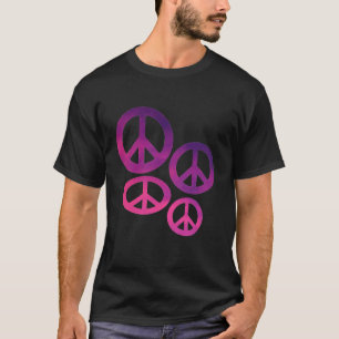 T-shirt Signes de paix rose et violet