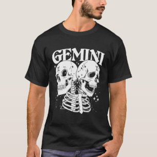 T-shirt Signes de Zodiac de Blackcraft Gemini Crâne Magiqu