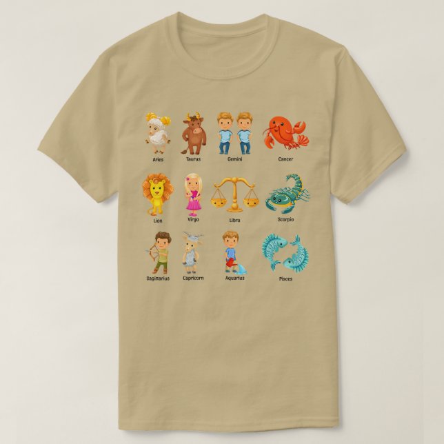 T-shirt Signes de zodiaque pour femmes Astrologie Horoscop (Design devant)