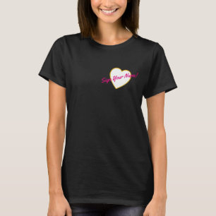 T-shirt Signez Votre Nom Sur Mon Cœur