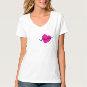 T-shirt Signez Votre Nom Sur Mon Cœur