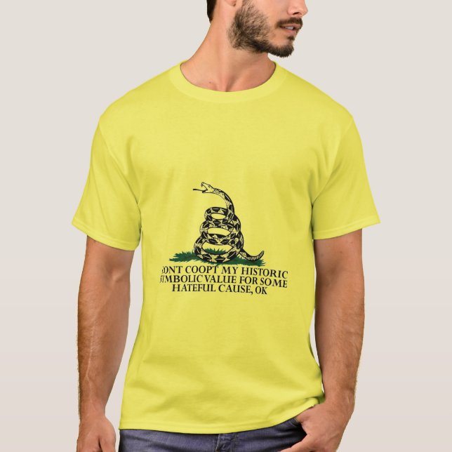 T-shirt Signification de drapeau de Gadsden défendue (Devant)