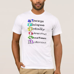 T-shirt Signification de lettre d'AUTISME