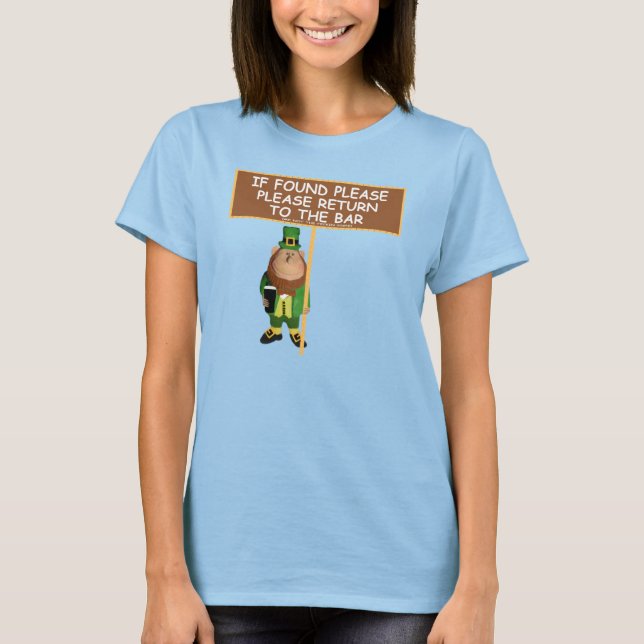 T-shirt S'il est trouvé s'il vous plaît retourner au bar i (Devant)