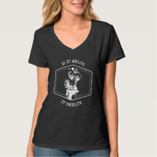 T-shirt S'Il Fonde, Il Fumera Noir Métal Travailleur Blad
