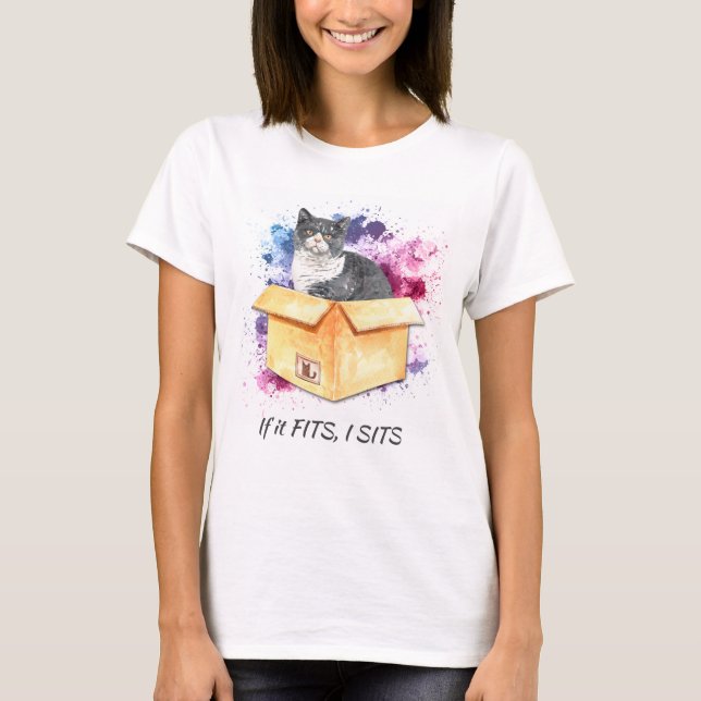 T-shirt S'Il S'Abrite, J'Aime Le Chat (Devant)