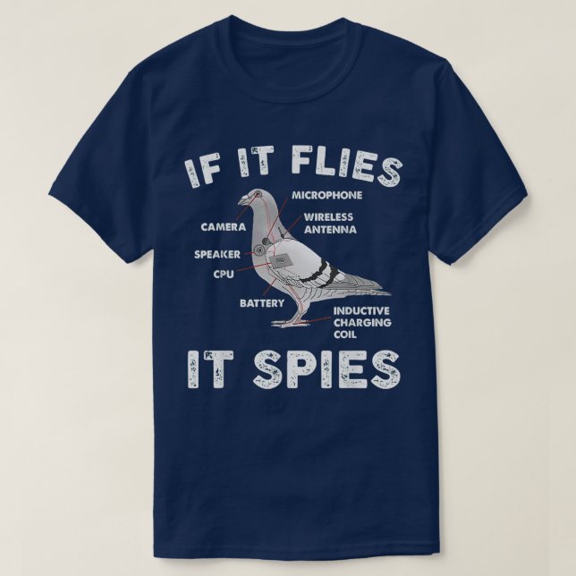 T-shirt S'il vole il Spies Pigeon Anatomy Bird Arenx27t  (Design devant)