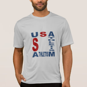 T-Shirt Silber Mann USA ATHLETISM