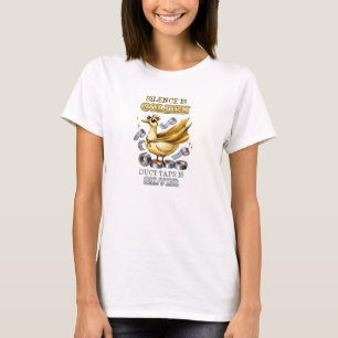 T-shirt Silence Est Canard D'Or Bande Est Argent