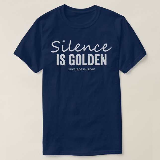 T-shirt Silence est ruban d'or est Silver (Design devant)