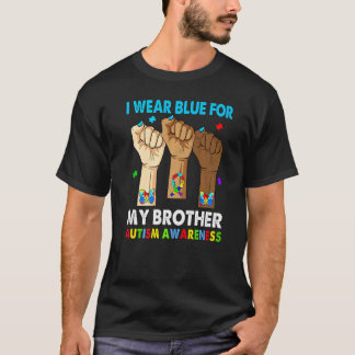 T-shirt Silence Main Je Porte Bleu Pour Mon Frère Autisme