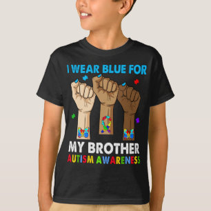 T-shirt Silence Main Je Porte Bleu Pour Mon Frère Autisme