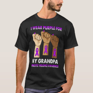 T-shirt Silence Main Je Porte Violet Pour Mon Grand-Père D