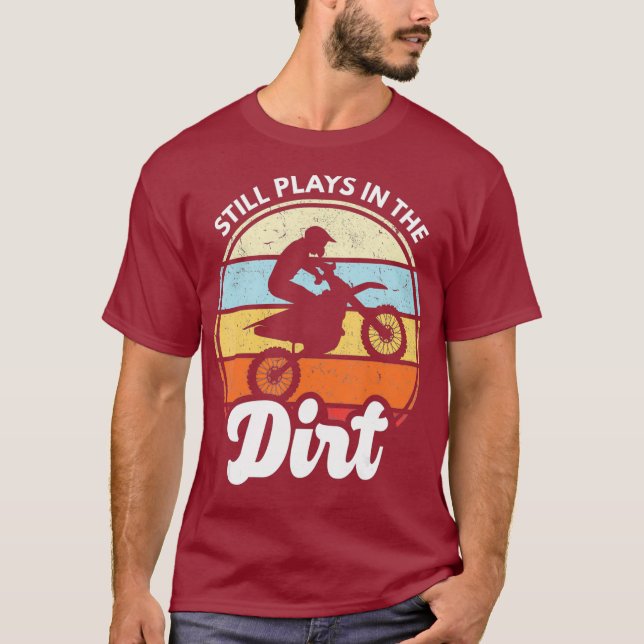 T-shirt Silence Plays In the Dirt Funny Dirtbike Motocross (Devant)