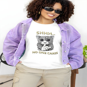 T-shirt Silence Whimsical Zebra-Striped Chats Jouer Gag