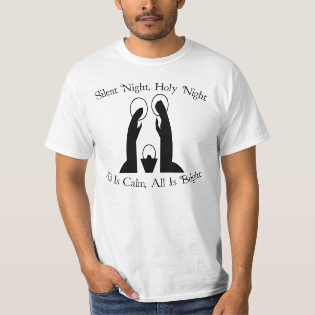 T-shirt silencieux de Noël de nativité de nuit (Devant)