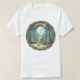 T-shirt Silent Nights Wild Hearts Winter Camping Art