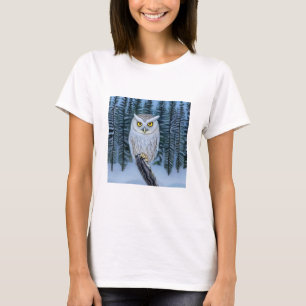 T-shirt Silent Watch - Northern Winter Woods Grey Owl
