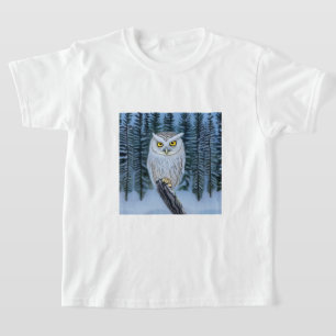 T-shirt Silent Watch - Northern Winter Woods Grey Owl