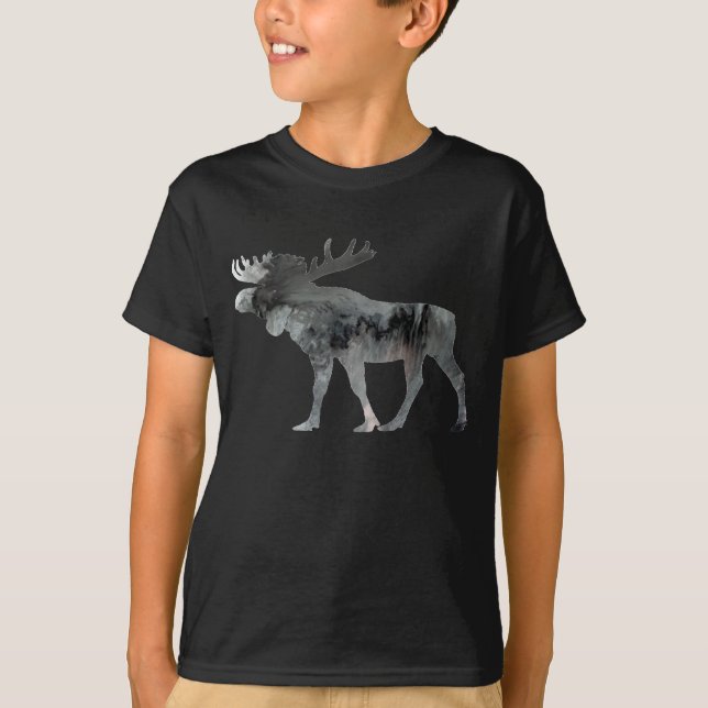 T-shirt Silhouette abstraite d'orignaux (Devant)