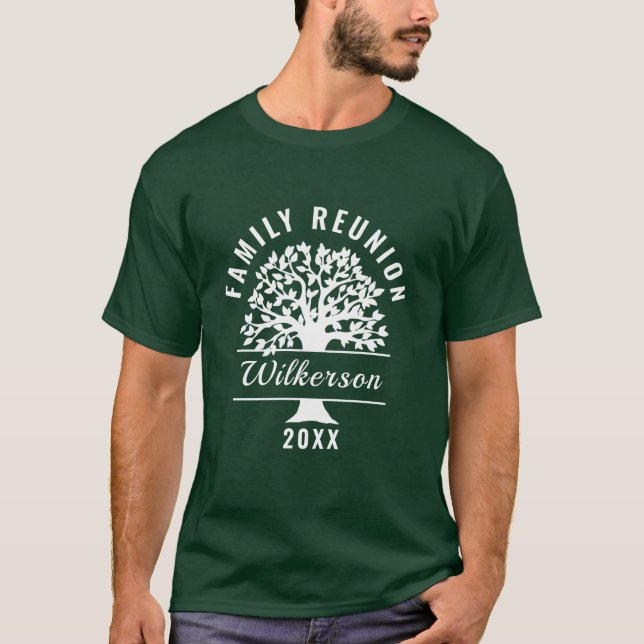 T-shirt Silhouette blanche Arbre famille cadeau souvenir (Devant)