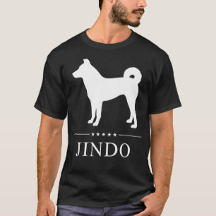 T-shirt Silhouette blanche de chien Jindo